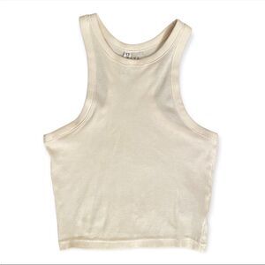 H&M Women’s Ribbed Off White Crop Tank Top XXS​​​​​